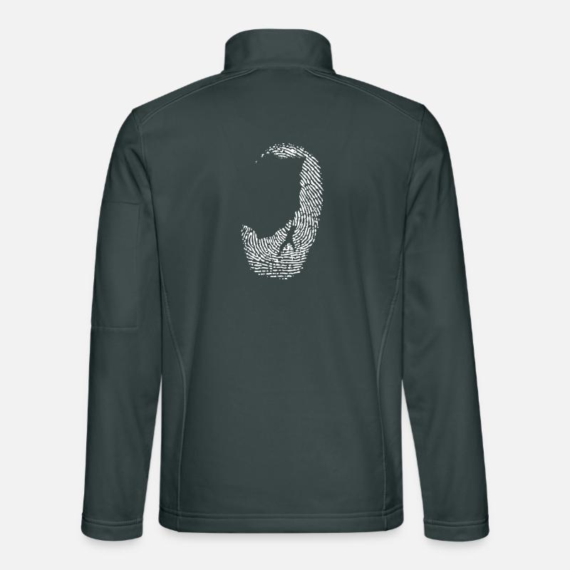 Monochrome Fingerprint Circle Design Unisex Softshell Jacket