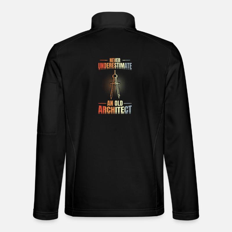 Never underestimate an old architect - Unisex Softshell Jacket - black