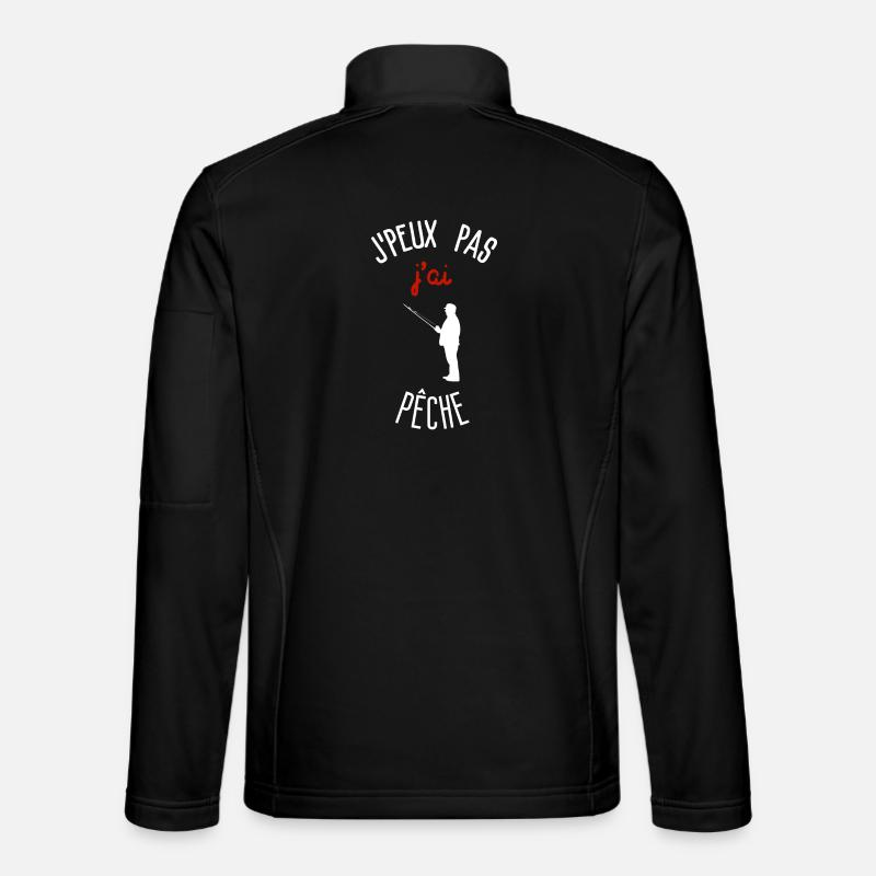 Ich kann nicht, ich fischte - Unisex Softshelljacke - Schwarz
