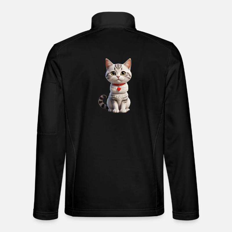 Zeichentrick Katze / cartoon cat - Unisex Softshelljacke - Schwarz