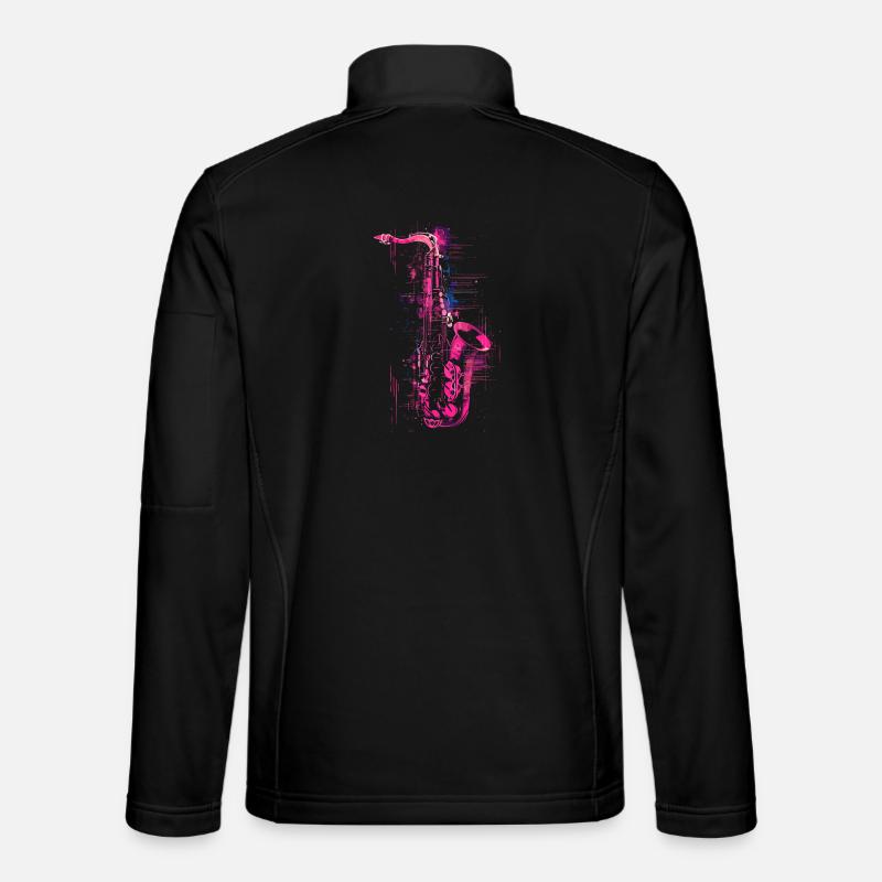 Saxophon Grafik - Unisex Softshelljacke - Schwarz