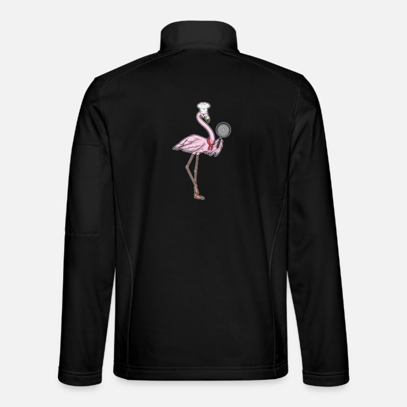 Flamingo Cooking Pan Cooking - Unisex Softshell Jacket - black