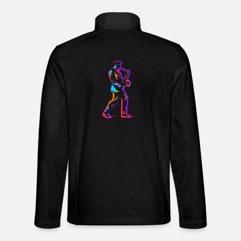 90s saxophone player - Unisex Softshell Jacket - black