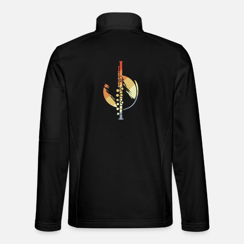 Retro Flöten Skizze - Unisex Softshelljacke - Schwarz