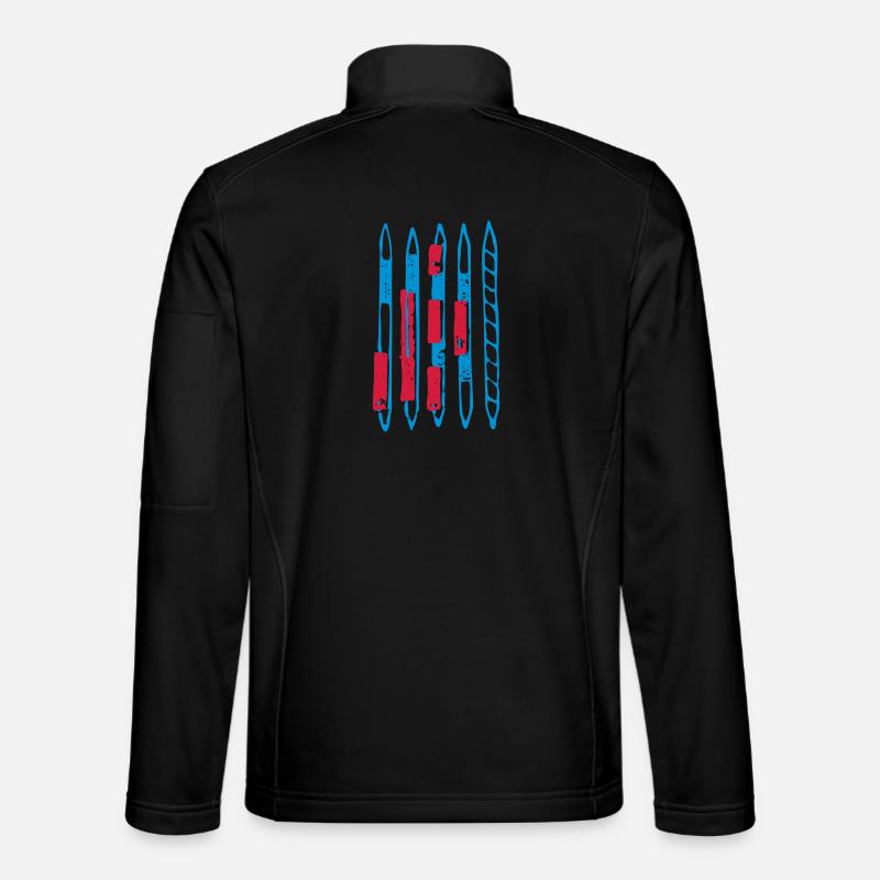 Blue-red sticks, Mikado - Unisex Softshell Jacket - black