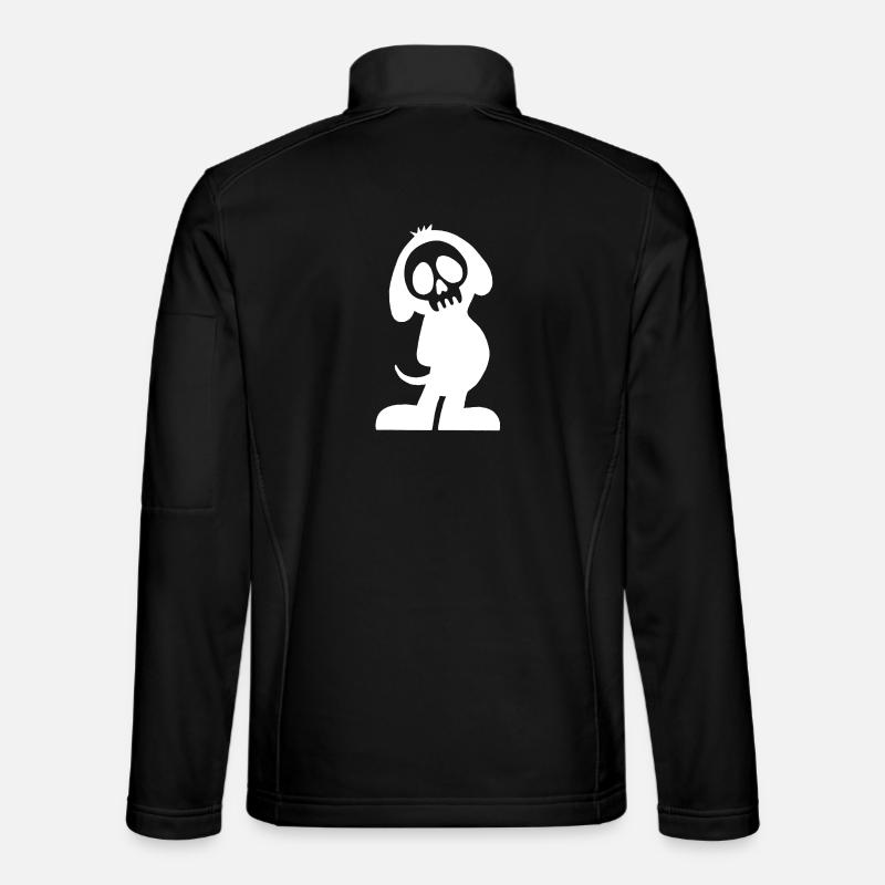 Crâne et silhouette de chien blanc - Veste en tissu softshell Unisexe - noir