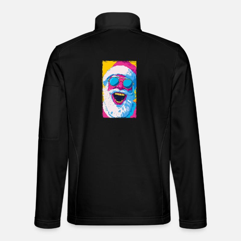 Santa Claus Portrait Christmas Art - Unisex Softshell Jacket - black