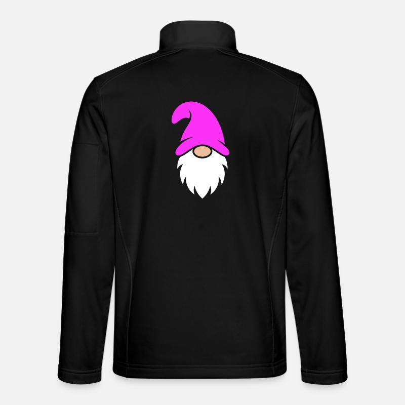 Pink Hat Christmas Gnome - Unisex Softshell Jacket - black
