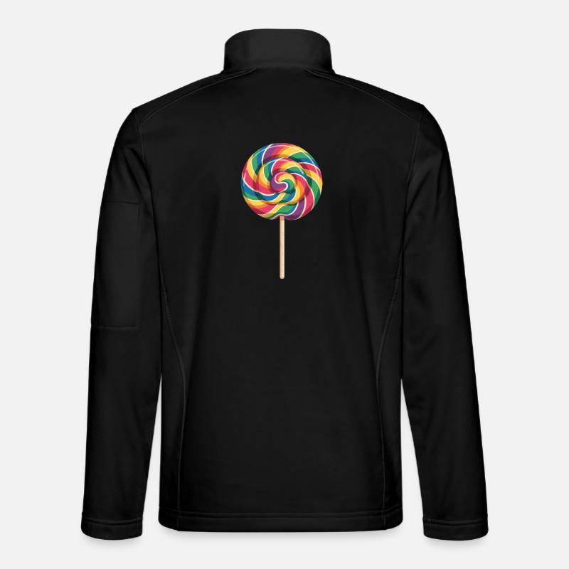 Coloré Rainbow Lollipop Spiral Look Veste en tissu softshell Unisexe