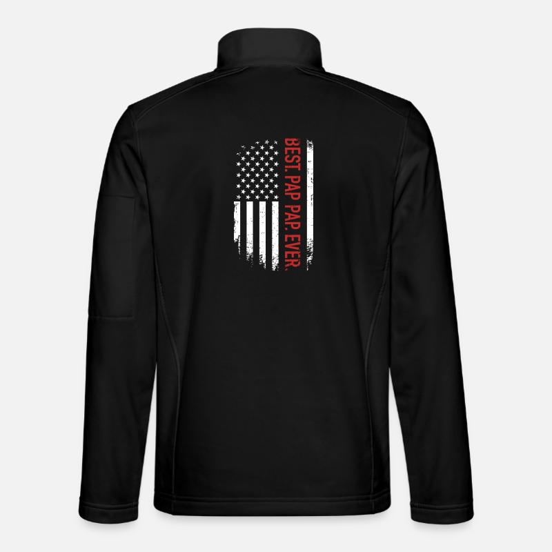 Drapeau grunge américain avec Rouge - Veste en tissu softshell Unisexe - noir