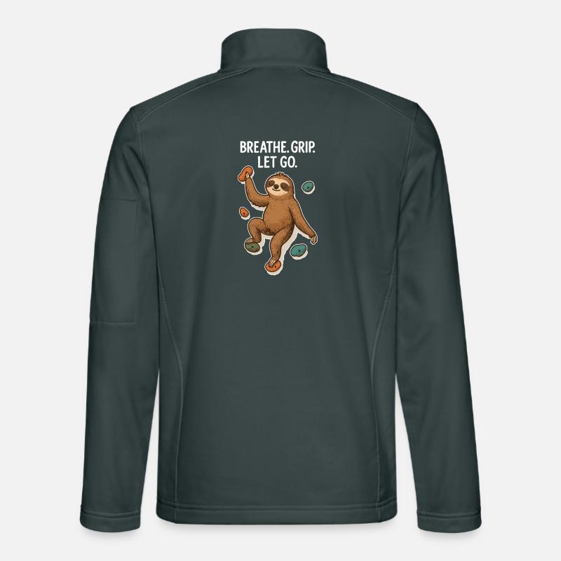 Zen Sloth: Grip Let Go Climbing Unisex Softshell Jacket