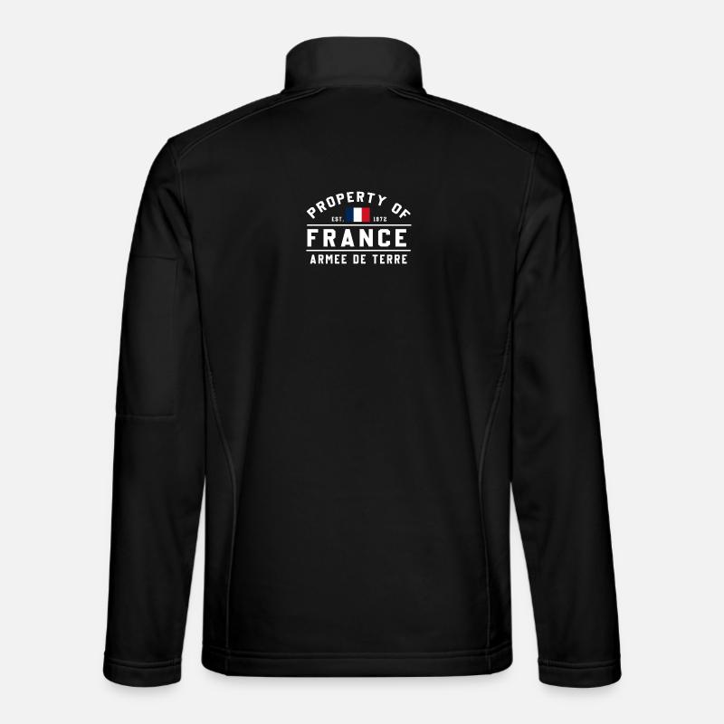 French Military Stencil Design - Unisex Softshell Jacket - black