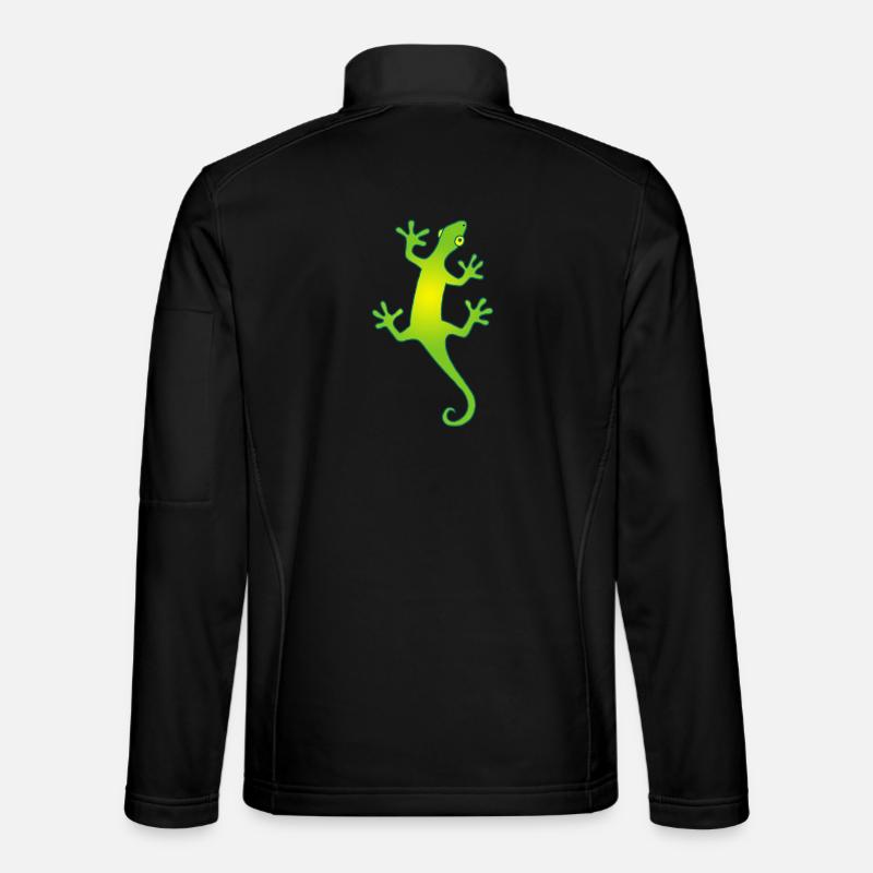 green and yellow manga lizard - Unisex Softshell Jacket - black