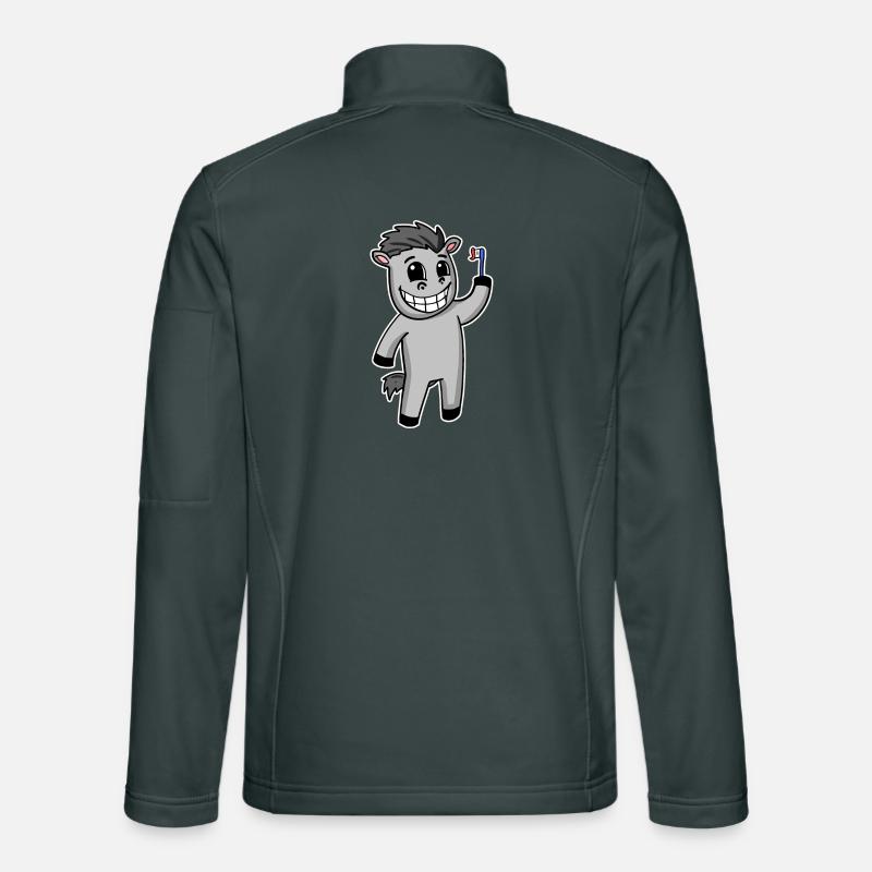Pferd mit Zahnbürste Unisex Softshelljacke