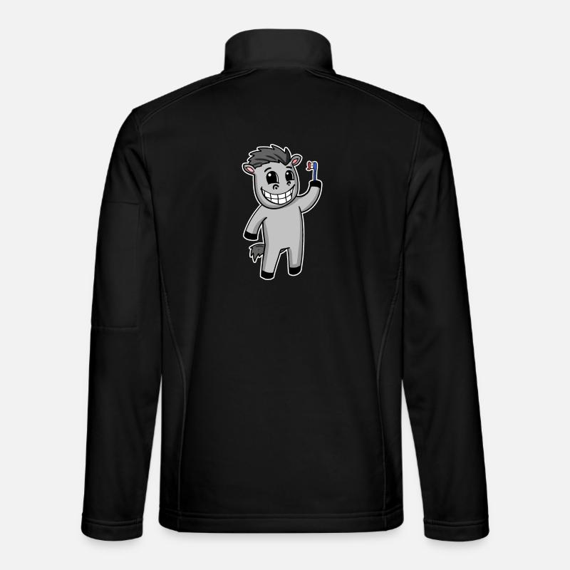 Cheval avec brosse à dents - Veste en tissu softshell Unisexe - noir