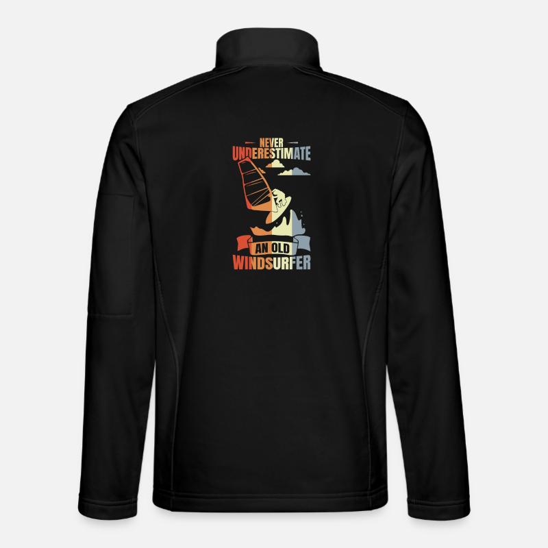 Windsurfer Großvater - Unisex Softshelljacke - Schwarz