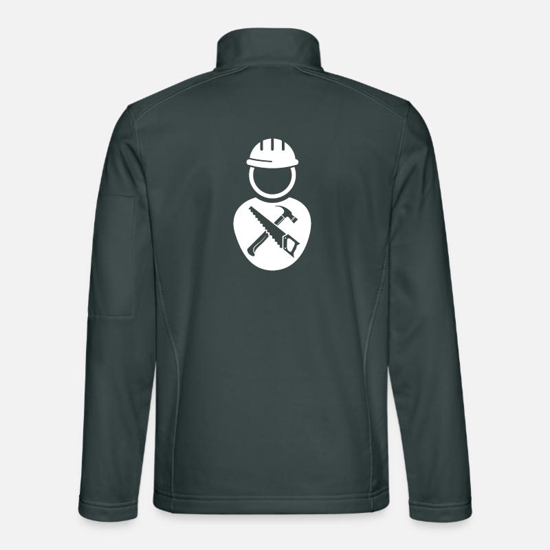 Handwerk Symbol Icon Bauarbeiter Handwerker Logo Unisex Softshelljacke