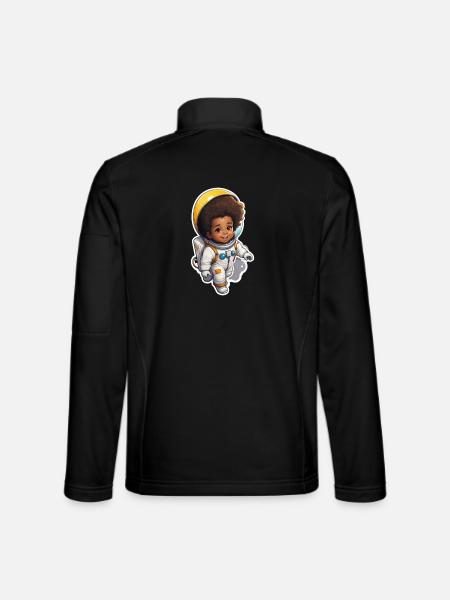 Personnage astronaute mignon pour les enfants - Veste en tissu softshell Unisexe - noir - Dos