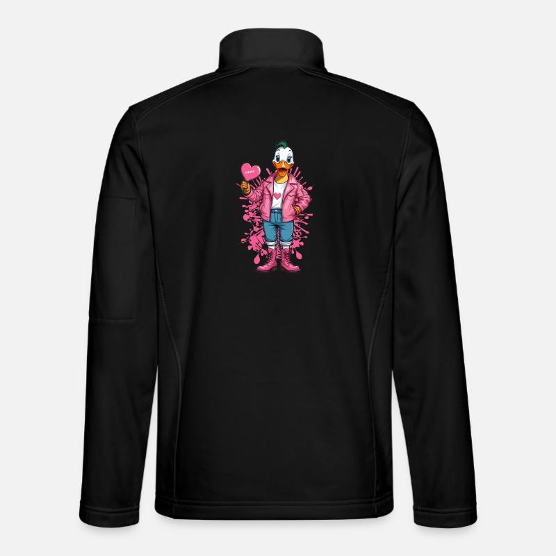 Punk Ente mit Herz - Unisex Softshelljacke - Schwarz