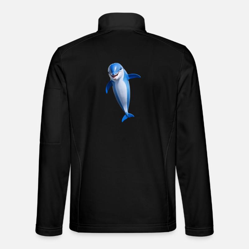 Cheerful Dolphin - Unisex Softshell Jacket - black
