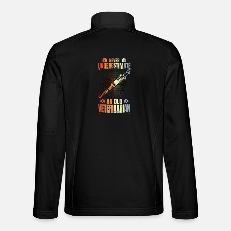 Never underestimate an old vet - Unisex Softshell Jacket - black