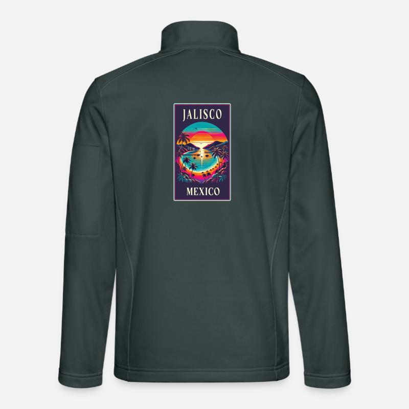 Jalisco Mexico palm tree design Unisex Softshell Jacket