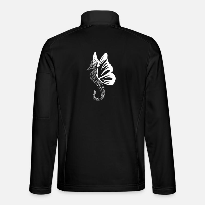 Dragon papillon blanc - Veste en tissu softshell Unisexe - noir