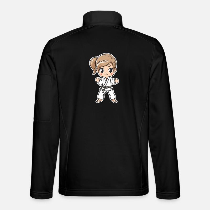 Karate Mädchen Comic - Unisex Softshelljacke - Schwarz