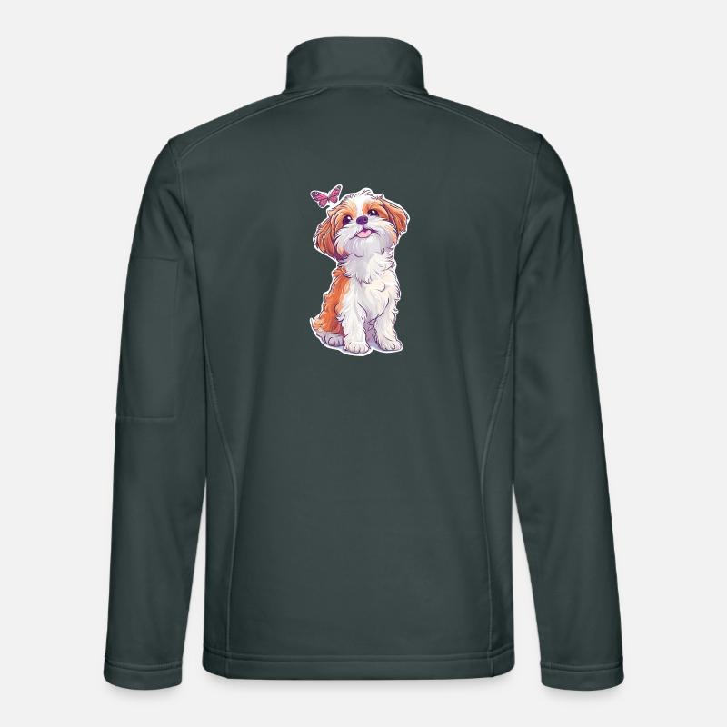 Shih Tzu and Butterfly Unisex Softshell Jacket
