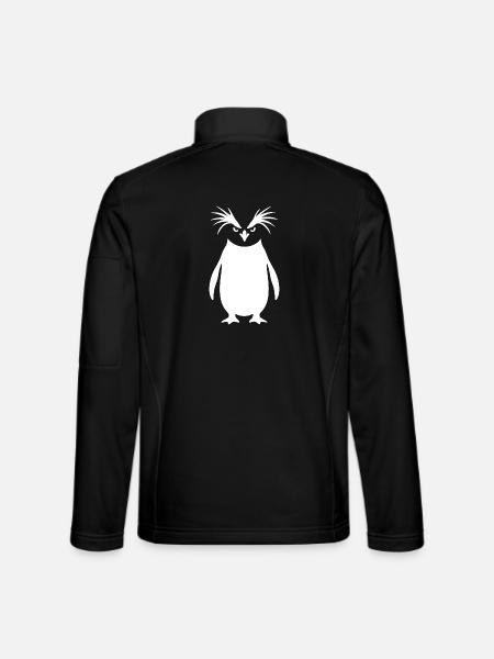 Art minimaliste de la silhouette du pingouin empereur - Veste en tissu softshell Unisexe - noir - Dos
