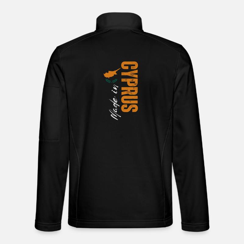 Fabriqué à Chypre, design vertical - Veste en tissu softshell Unisexe - noir
