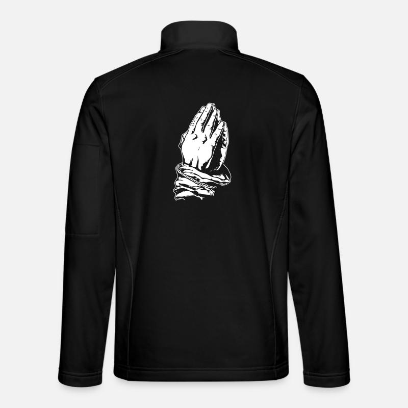 Gebetshände in Schwarz-Weiß - Unisex Softshelljacke - Schwarz