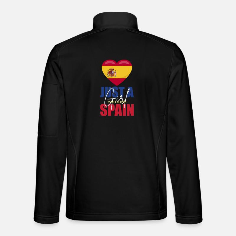 Herzflagge Spanien Liebesmotiv - Unisex Softshelljacke - Schwarz