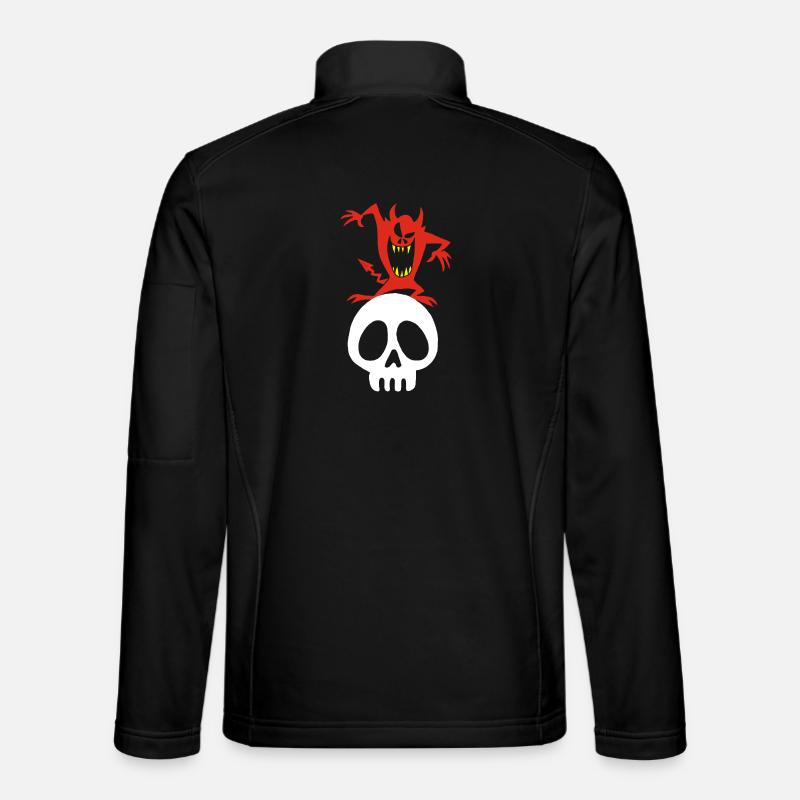 Dämon auf einem Schädel - Unisex Softshelljacke - Schwarz