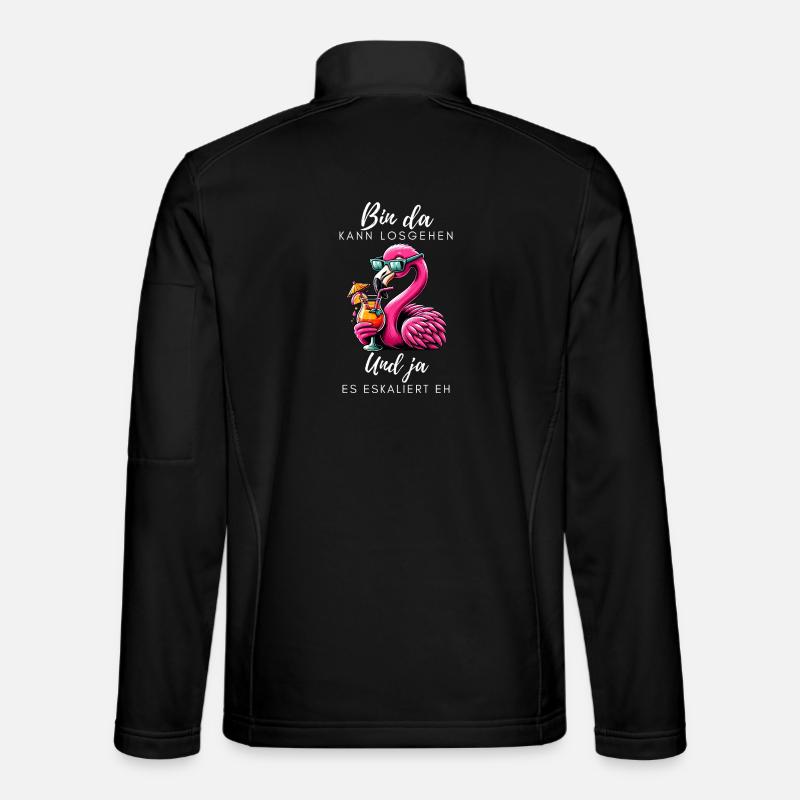 Flamingo Cocktail Party - Unisex Softshelljacke - Schwarz