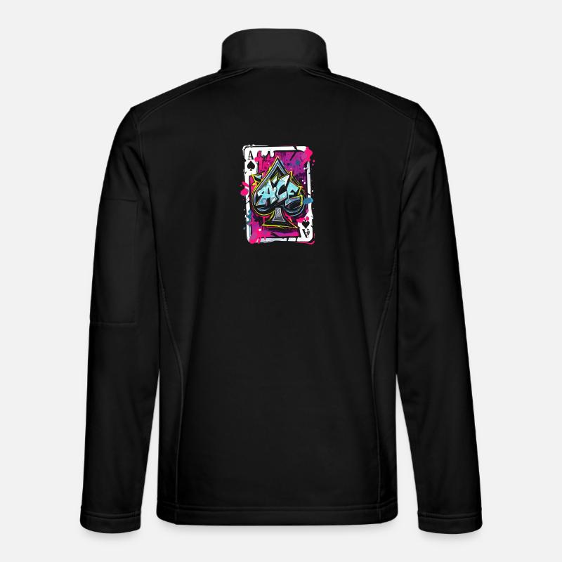Pik-Ass-Karte - Unisex Softshelljacke - Schwarz