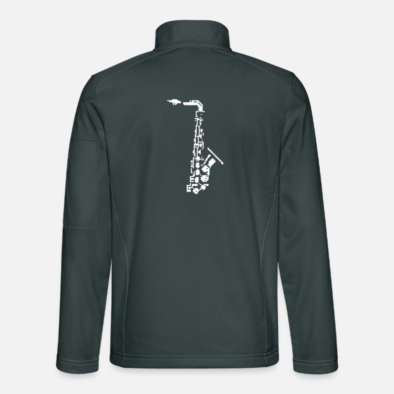 Saxophon Pixel Kunst Unisex Softshelljacke