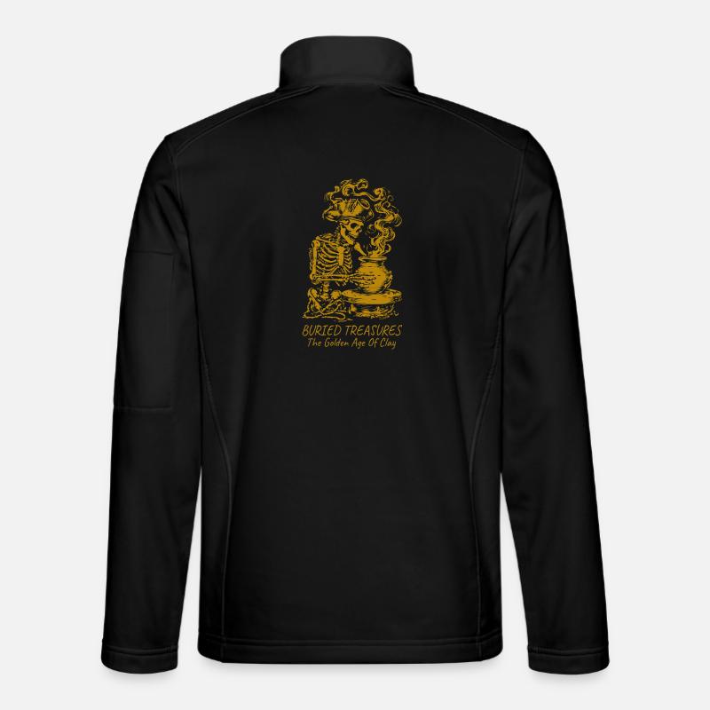 Trésors du squelette en argile dorée Veste en tissu softshell Unisexe