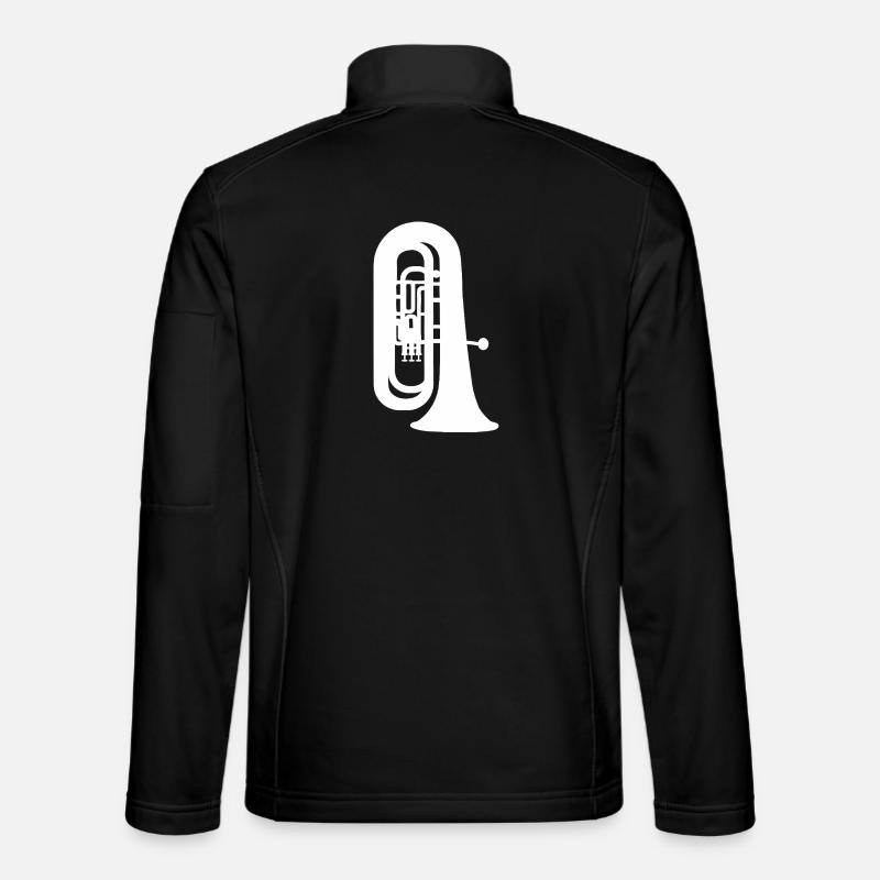 Minimalist Trumpet Silhouette - Unisex Softshell Jacket - black