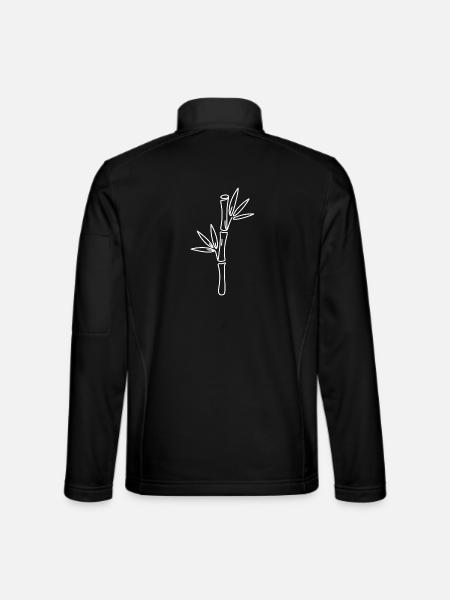 Bamboo Line Art Zen - Unisex Softshell Jacket - black