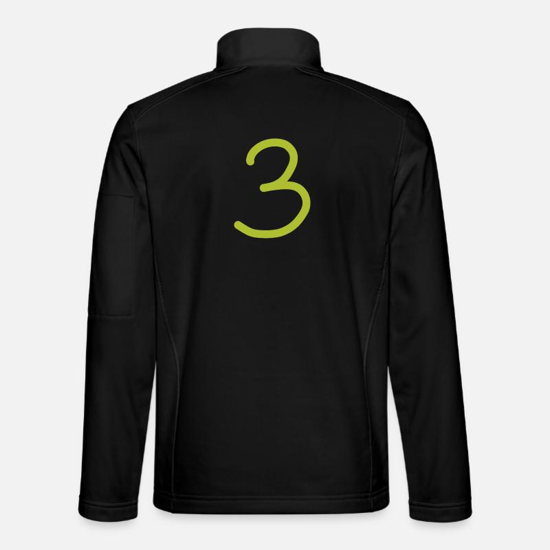 3 Numéro trois anniversaire vert - Veste en tissu softshell Unisexe - noir