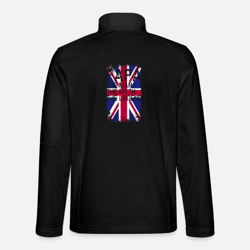 Grunge Union Jack Text Tee - Unisex Softshell Jacket - black