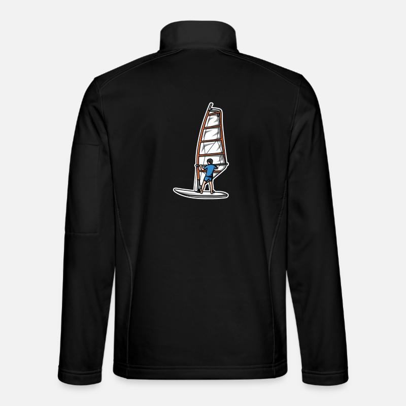 Lustiger Windsurfer Junge - Unisex Softshelljacke - Schwarz