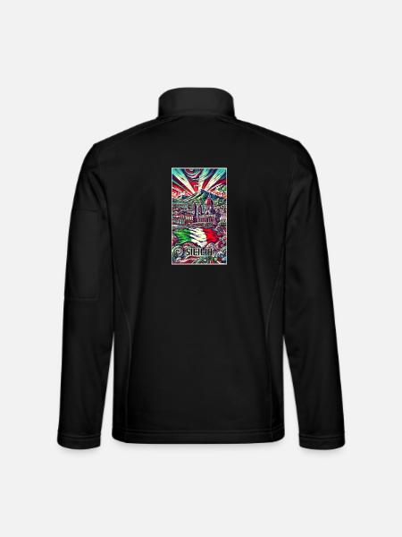 Sicile, Italie, design artistique - Veste en tissu softshell Unisexe - noir - Dos