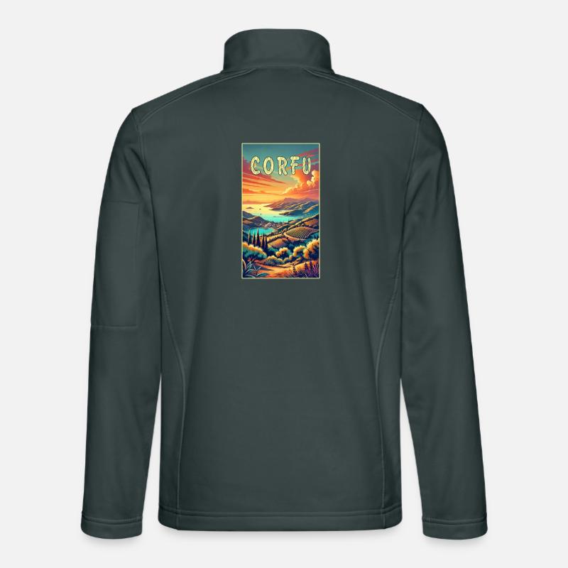 Design paradisiaque de Corfou en Grèce Veste en tissu softshell Unisexe