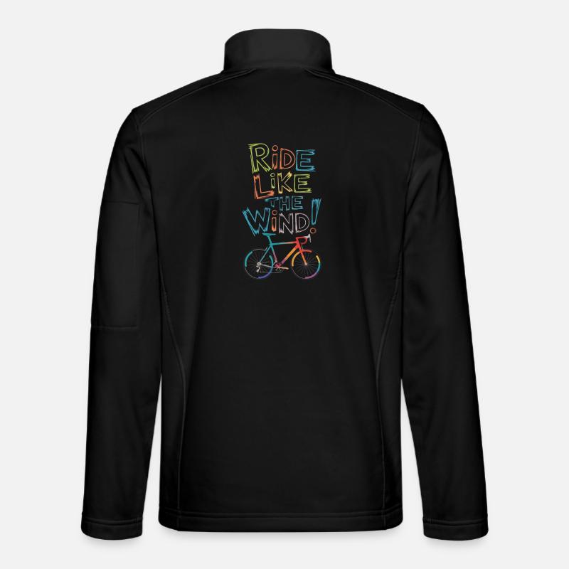 Ride Like the Wind Bicycle Design - Unisex Softshell Jacket - black
