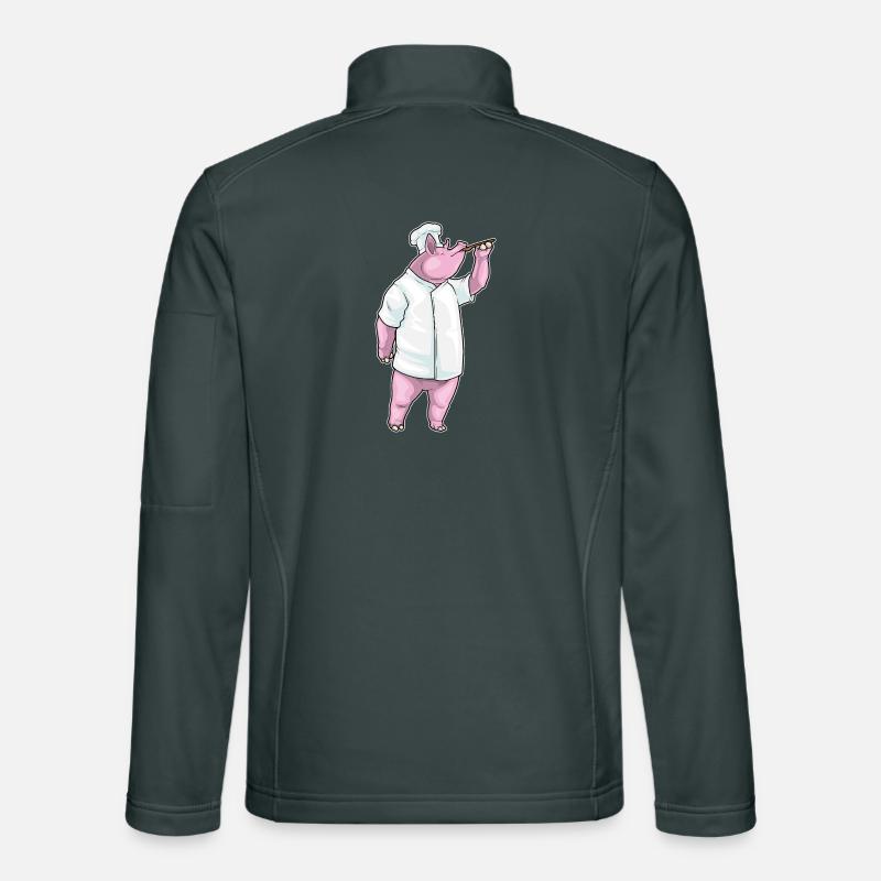 Schwein Koch Kochlöffel Kochen Unisex Softshelljacke
