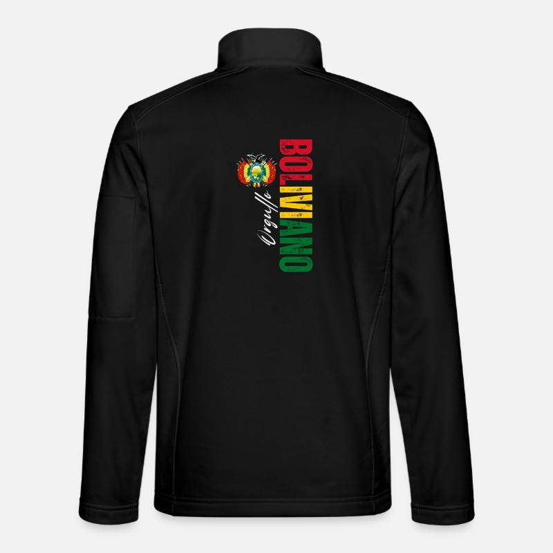 Bolivian pride, vertical design - Unisex Softshell Jacket - black