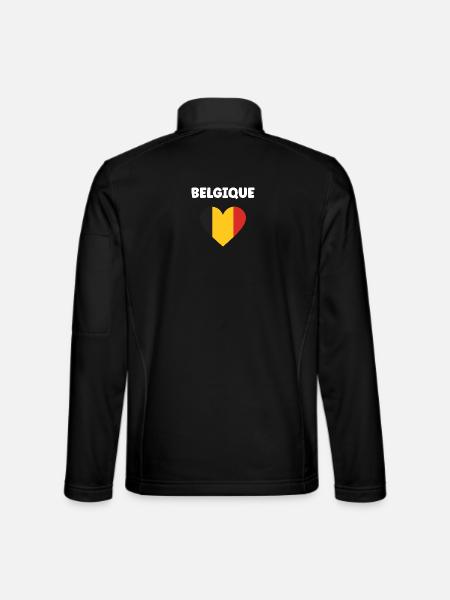 Belgisches Trikoloreherz - Unisex Softshelljacke - Schwarz