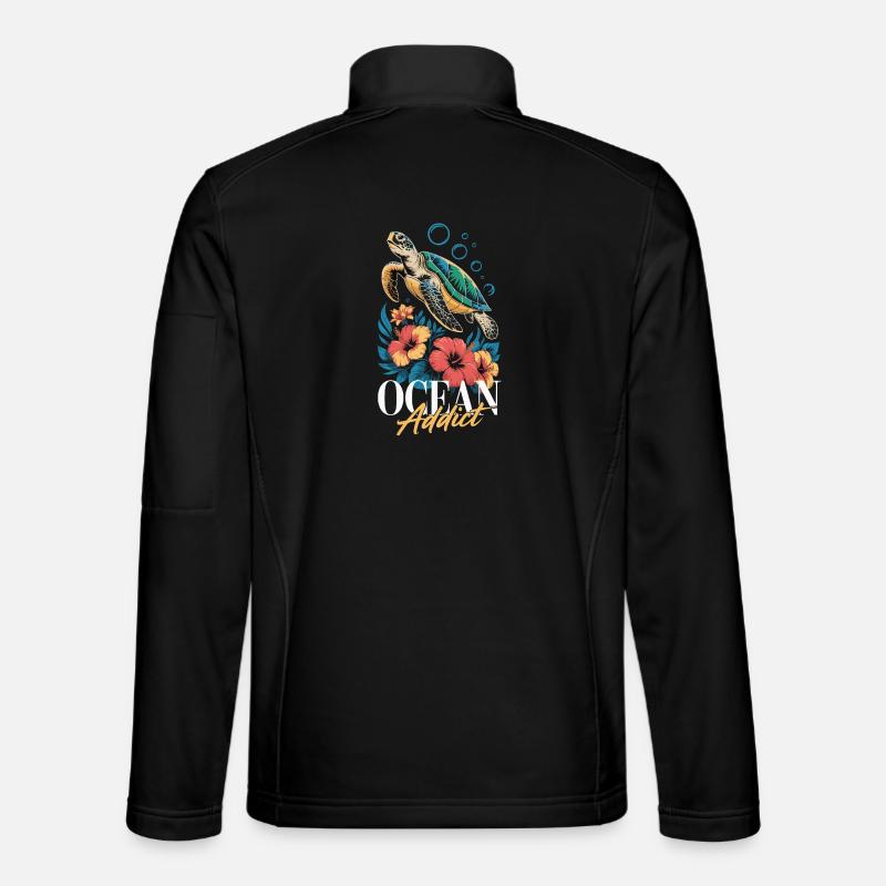 Sea Turtle Ocean Addict Design - Veste en tissu softshell Unisexe - noir